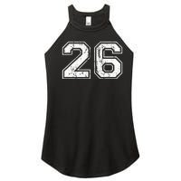 Number 26 Distressed Vintage Twenty Six Sports Team Practice Women's Perfect Tri Rocker Tank