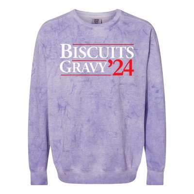 Novelty 2024 Election Campaign 24 Biscuits And Gravy Colorblast Crewneck Sweatshirt