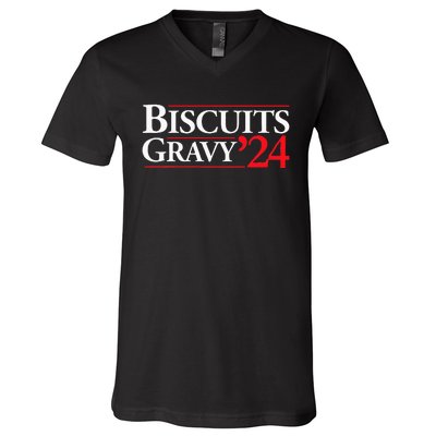 Novelty 2024 Election Campaign 24 Biscuits And Gravy V-Neck T-Shirt