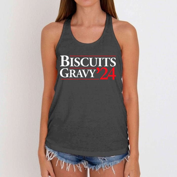 Novelty 2024 Election Campaign 24 Biscuits And Gravy Women's Knotted Racerback Tank