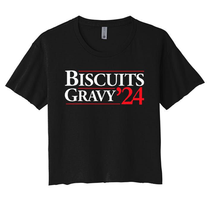 Novelty 2024 Election Campaign 24 Biscuits And Gravy Women's Crop Top Tee