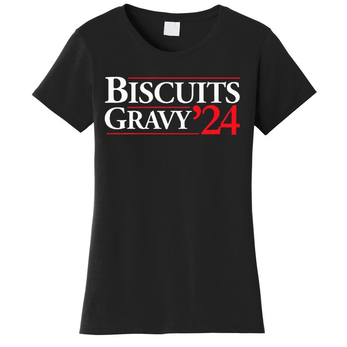 Novelty 2024 Election Campaign 24 Biscuits And Gravy Women's T-Shirt