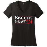 Novelty 2024 Election Campaign 24 Biscuits And Gravy Women's V-Neck T-Shirt