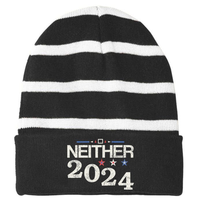 Neither 2024 Elections Striped Beanie with Solid Band