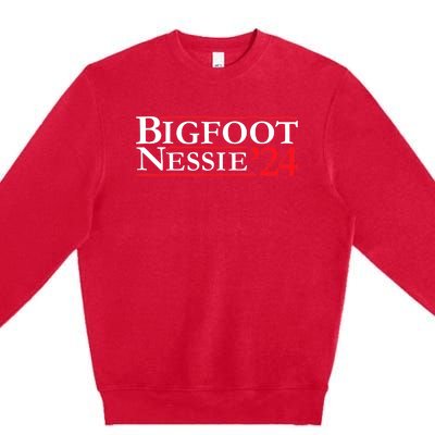 Novelty 2024 Election Campaign 24 Bigfoot And Nessie Premium Crewneck Sweatshirt