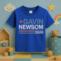 Newsom 2028 Gavin Newsom 2028 President 48 Election Campaign Toddler T-Shirt