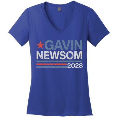 Newsom 2028 Gavin Newsom 2028 President 48 Election Campaign Women's V-Neck T-Shirt