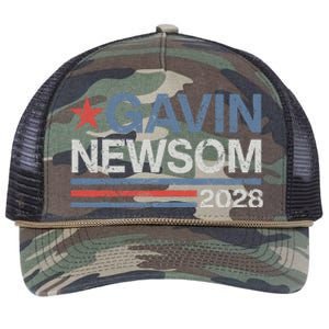 Newsom 2028 Gavin Newsom 2028 President 48 Election Campaign Retro Rope Trucker Hat Cap