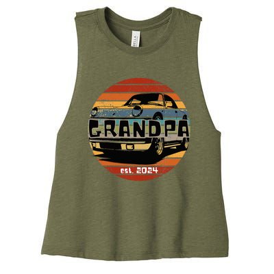 New 2024 Grandfather Granddad Grandpa Women's Racerback Cropped Tank