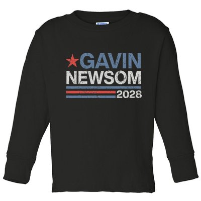 Newsom 2028 Gavin Newsom 2028 President 48 Election Campaign Toddler Long Sleeve Shirt