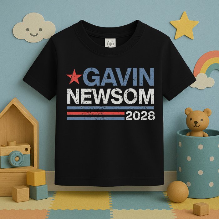 Newsom 2028 Gavin Newsom 2028 President 48 Election Campaign Toddler T-Shirt