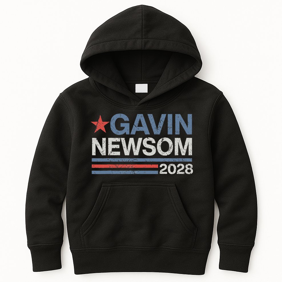 Newsom 2028 Gavin Newsom 2028 President 48 Election Campaign Kids Hoodie