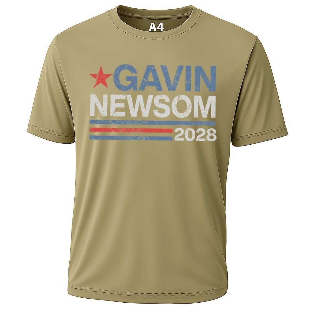 Newsom 2028 Gavin Newsom 2028 President 48 Election Campaign Cooling Performance Crew T-Shirt