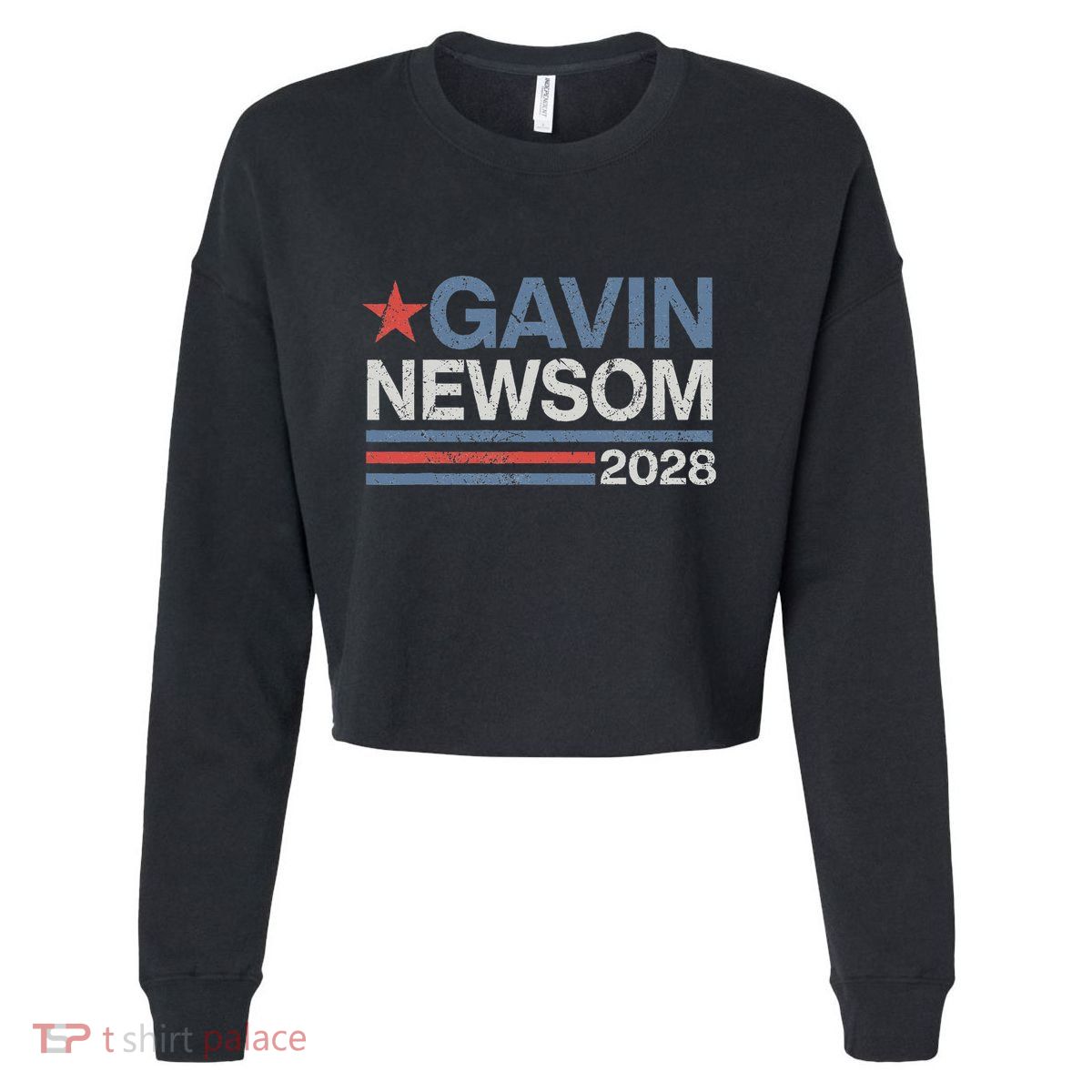 Newsom 2028 Gavin Newsom 2028 President 48 Election Campaign Cropped Pullover Crew