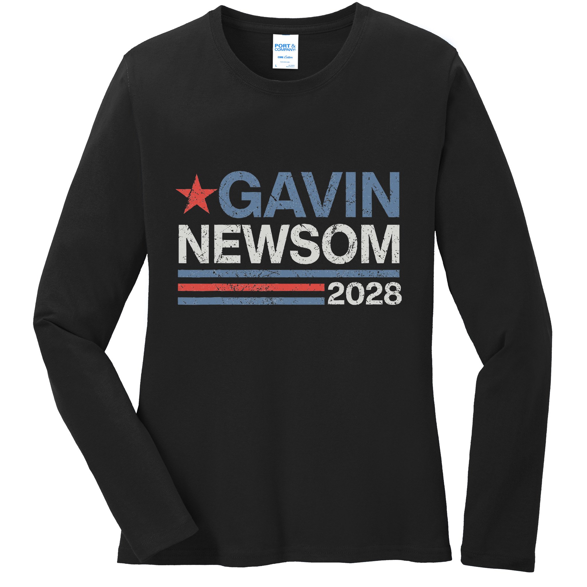 Newsom 2028 Gavin Newsom 2028 President 48 Election Campaign Ladies Long Sleeve Shirt