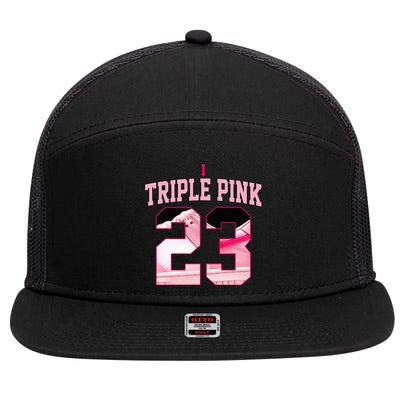 Number 23 Goat Kicks Low Triple Pink Matching 7 Panel Mesh Trucker Snapback Hat