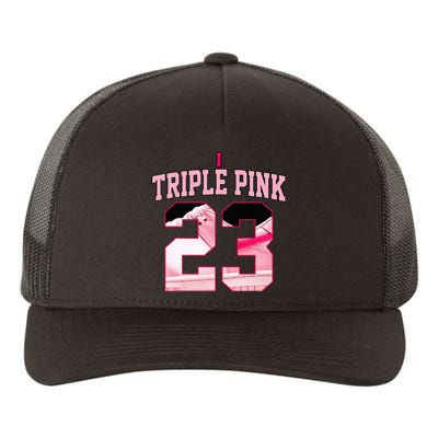 Number 23 Goat Kicks Low Triple Pink Matching Yupoong Adult 5-Panel Trucker Hat