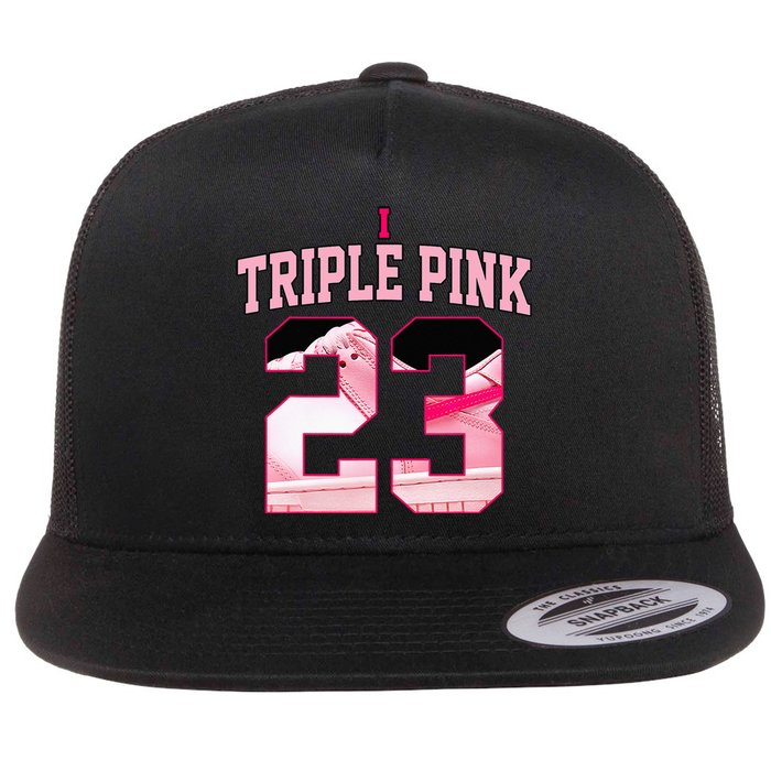 Number 23 Goat Kicks Low Triple Pink Matching Flat Bill Trucker Hat