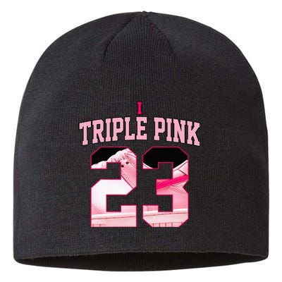 Number 23 Goat Kicks Low Triple Pink Matching Sustainable Beanie