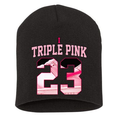 Number 23 Goat Kicks Low Triple Pink Matching Short Acrylic Beanie