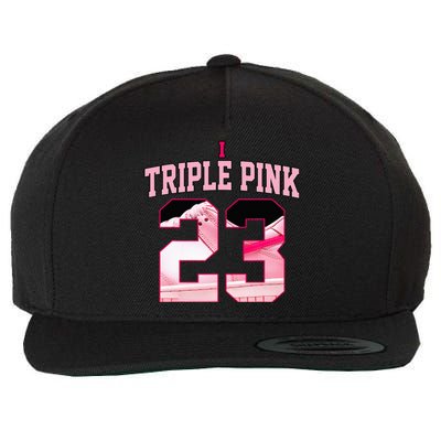 Number 23 Goat Kicks Low Triple Pink Matching Wool Snapback Cap