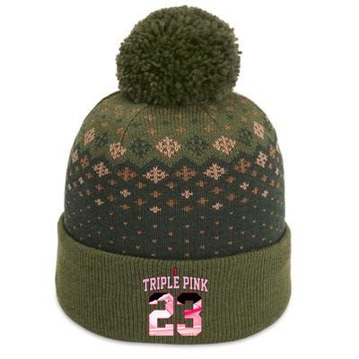 Number 23 Goat Kicks Low Triple Pink Matching The Baniff Cuffed Pom Beanie