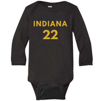 Number 22 Indiana Fever Baby Long Sleeve Bodysuit