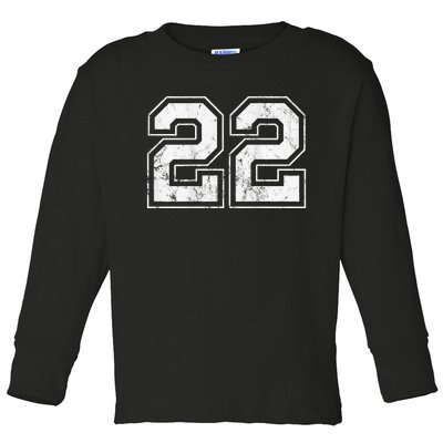 Number 22 On The Back Toddler Long Sleeve Shirt