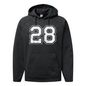 Number 28 on the back Performance Fleece Hoodie