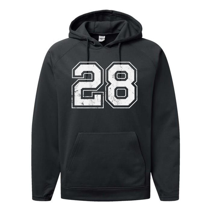 Number 28 on the back Performance Fleece Hoodie