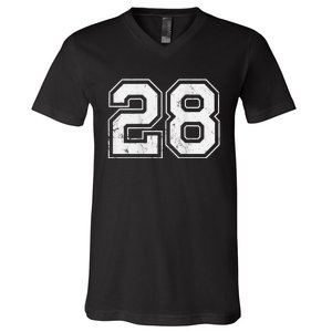 Number 28 on the back V-Neck T-Shirt