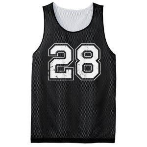 Number 28 on the back Mesh Reversible Basketball Jersey Tank