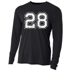 Number 28 on the back Cooling Performance Long Sleeve Crew