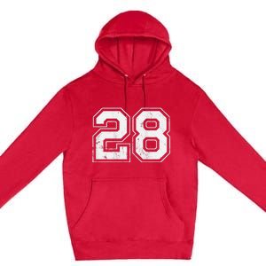 Number 28 on the back Premium Pullover Hoodie