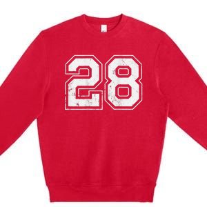 Number 28 on the back Premium Crewneck Sweatshirt