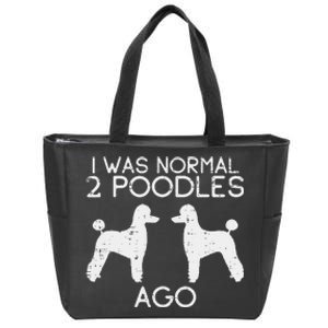 Normal 2 Poodles Ago Funny Animal Pet Dog Lover Owner Gift Zip Tote Bag