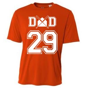 Number 29 Players Biggest Fan For Baseball Or Softball Dad Gift Cooling Performance Crew T-Shirt