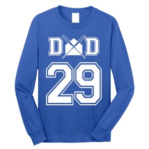 Number 29 Players Biggest Fan For Baseball Or Softball Dad Gift Long Sleeve Shirt