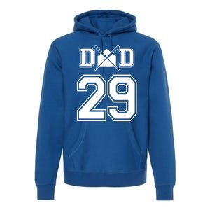 Number 29 Players Biggest Fan For Baseball Or Softball Dad Gift Premium Hoodie