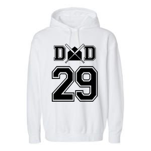 Number 29 Players Biggest Fan For Baseball Or Softball Dad Gift Garment-Dyed Fleece Hoodie