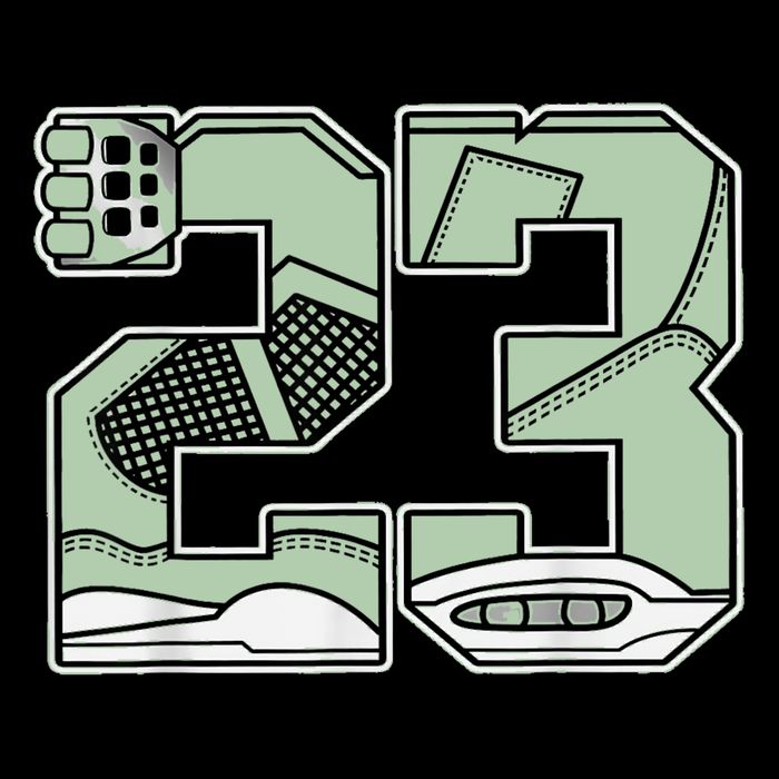 Number 23 Seafoam Abundance 4s Matching Tee  Drawstring Bag