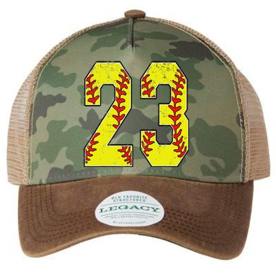 Number 23 Softball 23 Jersey Number Softball Lover Legacy Tie Dye Trucker Hat