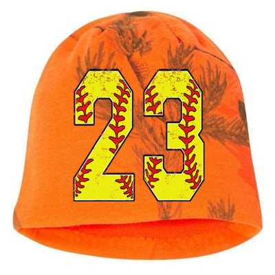 Number 23 Softball 23 Jersey Number Softball Lover Kati - Camo Knit Beanie