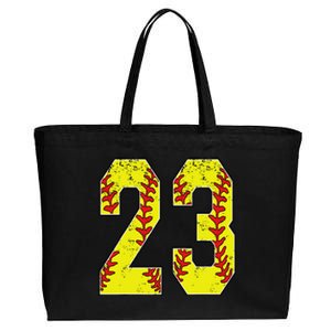 Number 23 Softball 23 Jersey Number Softball Lover Cotton Canvas Jumbo Tote