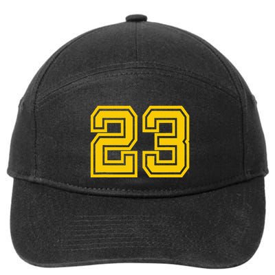 Number 23 Sport Yellow Retro Varsity Number 7-Panel Snapback Hat