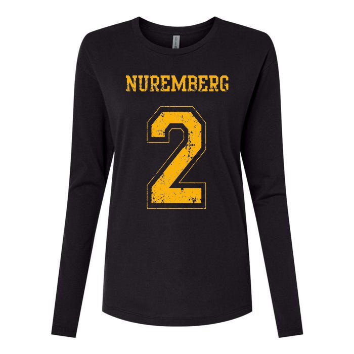 Nuremberg 2 Sports Jersey Style Womens Cotton Relaxed Long Sleeve T-Shirt