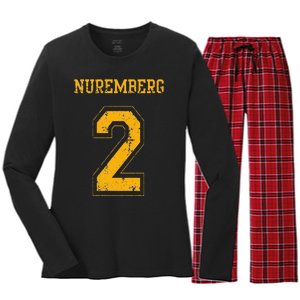 Nuremberg 2 Sports Jersey Style Women's Long Sleeve Flannel Pajama Set 