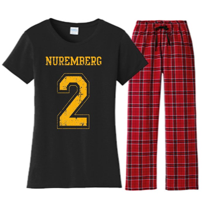 Nuremberg 2 Sports Jersey Style Women's Flannel Pajama Set