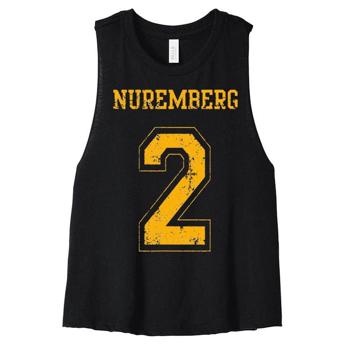 Nuremberg 2 Sports Jersey Style Women's Racerback Cropped Tank