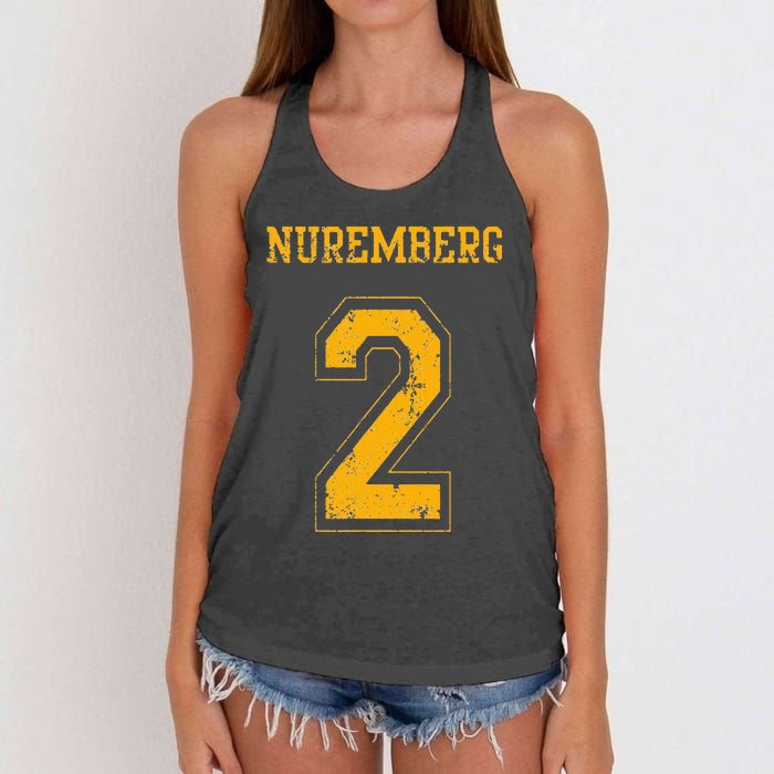 Nuremberg 2 Sports Jersey Style Women's Knotted Racerback Tank